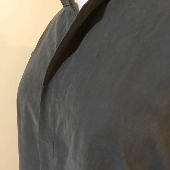 Tie Front Modern Lapel Trench Coat Slate Green - Picture 4 of 5